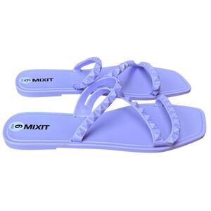 Mixit Lavender Jelly Flip Flops Purple Slip On T-Strap Sandals - Women's Size 9